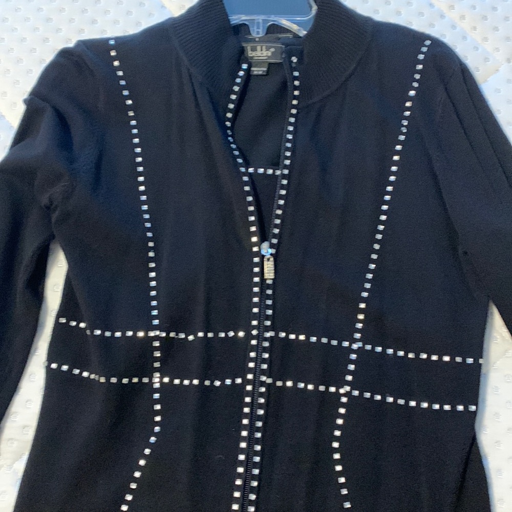 Black rhinestone 2 pc cardigan and tank set